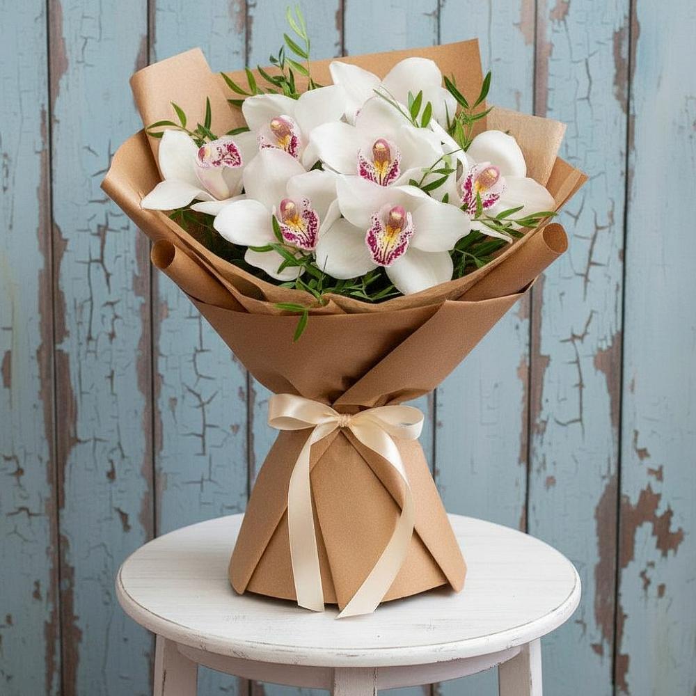 Букет цветов из: Орхидеи и Розы в Тарумовке