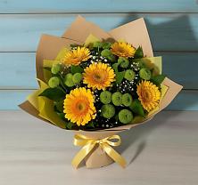 Букет цветов из:  Герберы и Хризантемы #REPLACE_PRED# Тарумовке