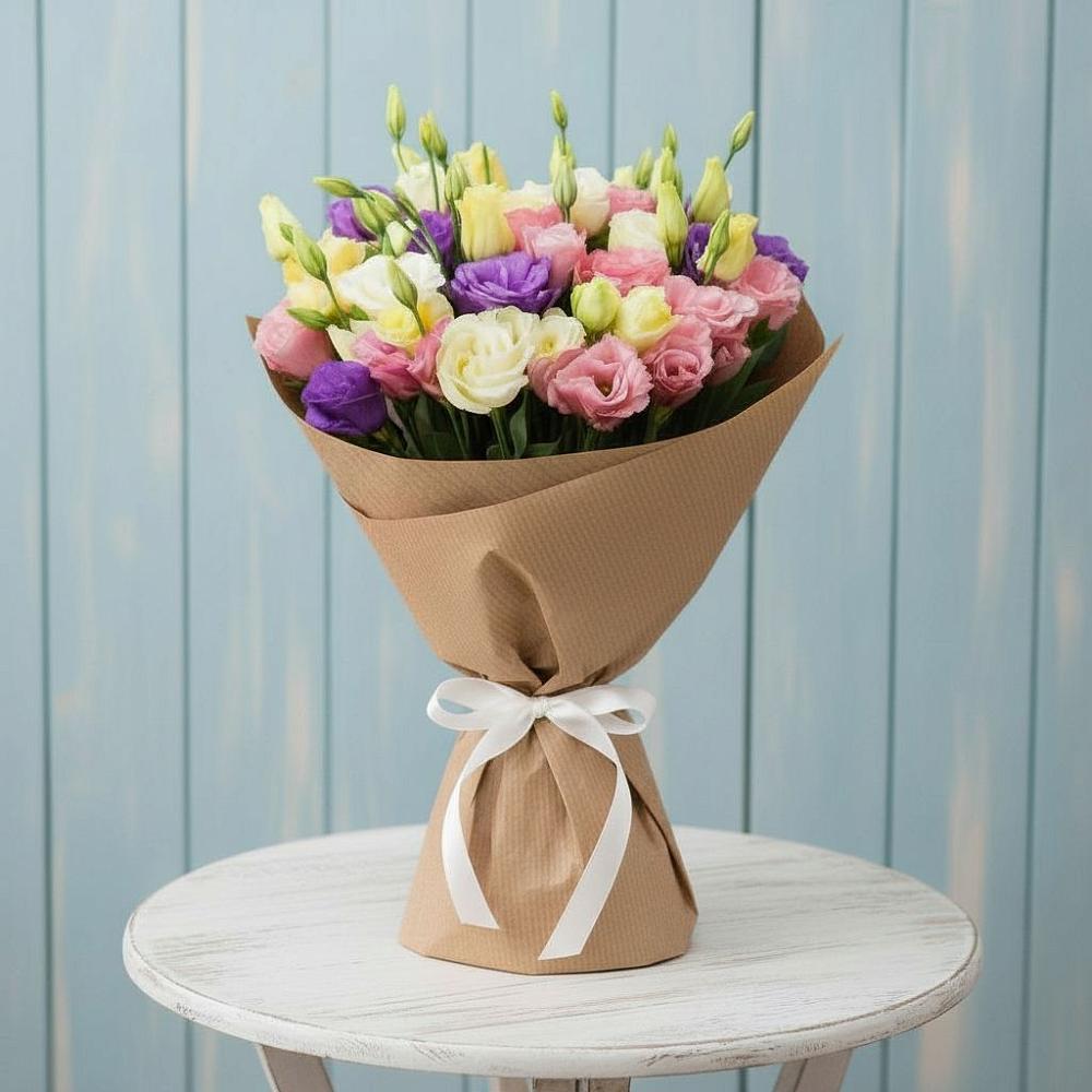 Букет цветов из: Лизиантусы в Тарумовке