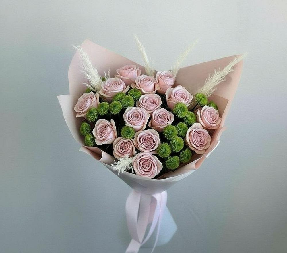 Букет цветов из: Розы и Хризантемы в Тарумовке