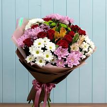 Букет цветов из:  Розы, Хризантемы и Альстромерии #REPLACE_PRED# Тарумовке