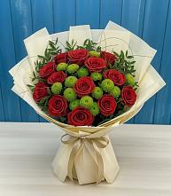 Букет цветов из:  Розы и Хризантемы в Тарумовке