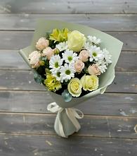 Букет цветов из:  Альстромерии, Розы и Хризантемы в Тарумовке